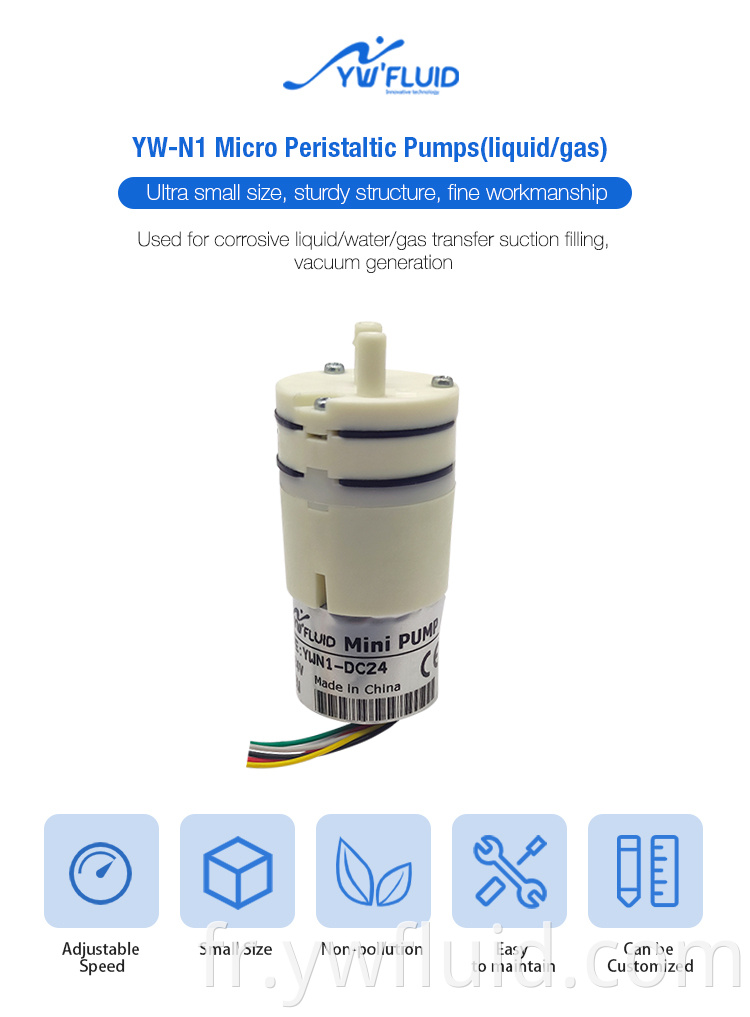 Mini fournisseur de pompe à membrane YWfluid 12V / 24V avec moteur BLDC et haute performance